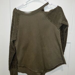 Red Haute Khaki Green Top